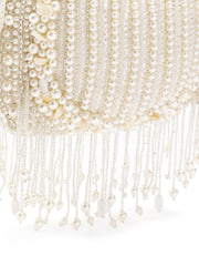 Opal Thread Pearl Beaded Faux Silk Potli