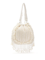 Opal Thread Pearl Beaded Faux Silk Potli