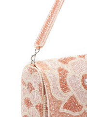 Blush & Bead Floral Crystal Beaded Velvet Clutch