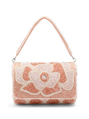 Blush & Bead Floral Crystal Beaded Velvet Clutch