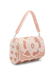 Blush & Bead Floral Crystal Beaded Velvet Clutch