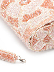 Blush & Bead Floral Crystal Beaded Velvet Clutch