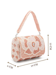 Blush & Bead Floral Crystal Beaded Velvet Clutch