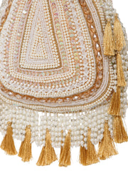 Dewdrop Fringe Embellished Velvet Potli