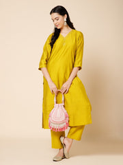 Dewdrop Fringe Embellished Velvet Potli