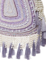 Dewdrop Fringe Embellished Velvet Potli