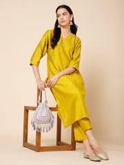 Dewdrop Fringe Embellished Velvet Potli