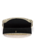 Mosaic Embellished Metal Halfmoon Clutch