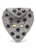 Mosaic Embellished Metal Box Clutch