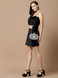 Mosaic Marble Mosaic Embellished Metal Box Clutch