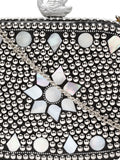 Mosaic Marble Mosaic Embellished Metal Box Clutch