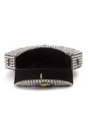 Mosaic Embellished Metal Clutch