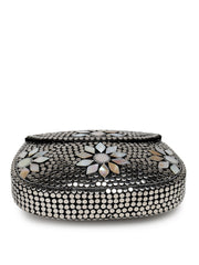 Mosaic Mosaic Embellished Metal Clutch
