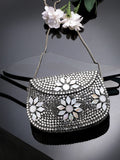 Anekaant Mosaic Silver Mosaic Embellished Metal Clutch
