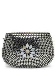 Mosaic Mosaic Embellished Metal Clutch