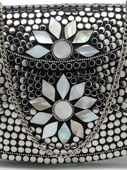 Mosaic Mosaic Embellished Metal Clutch
