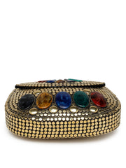 Mosaic Mosaic Embellished Metal Clutch