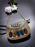Anekaant Mosaic Gold & Multi Mosaic Embellished Metal Clutch