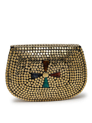 Mosaic Mosaic Embellished Metal Clutch