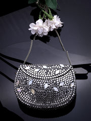 Mosaic Mosaic Embellished Metal Clutch