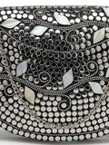 Anekaant Mosaic Silver Mosaic Embellished Metal Clutch