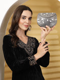 Anekaant Mosaic Silver Mosaic Embellished Metal Clutch