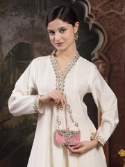 Marble Muse Resin Abstract Embellished Clutch