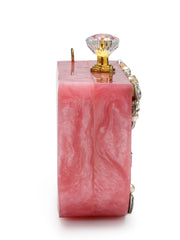 Marble Muse Resin Abstract Embellished Clutch