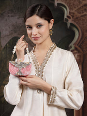 Marble Muse Resin Abstract Embellished Clutch