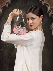 Marble Muse Resin Abstract Embellished Clutch