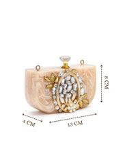 Marble Muse Resin Embellished Clutch