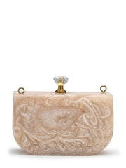 Marble Muse Resin Embellished Clutch