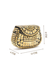 Metal Mirage Mosaic Embellished Clutch
