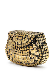 Metal Mirage Mosaic Embellished Clutch
