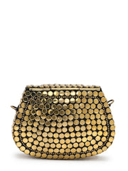 Metal Mirage Mosaic Embellished Clutch