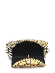 Metal Mirage Mosaic Embellished Clutch
