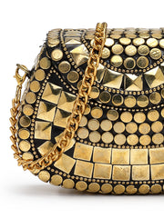 Metal Mirage Mosaic Embellished Clutch