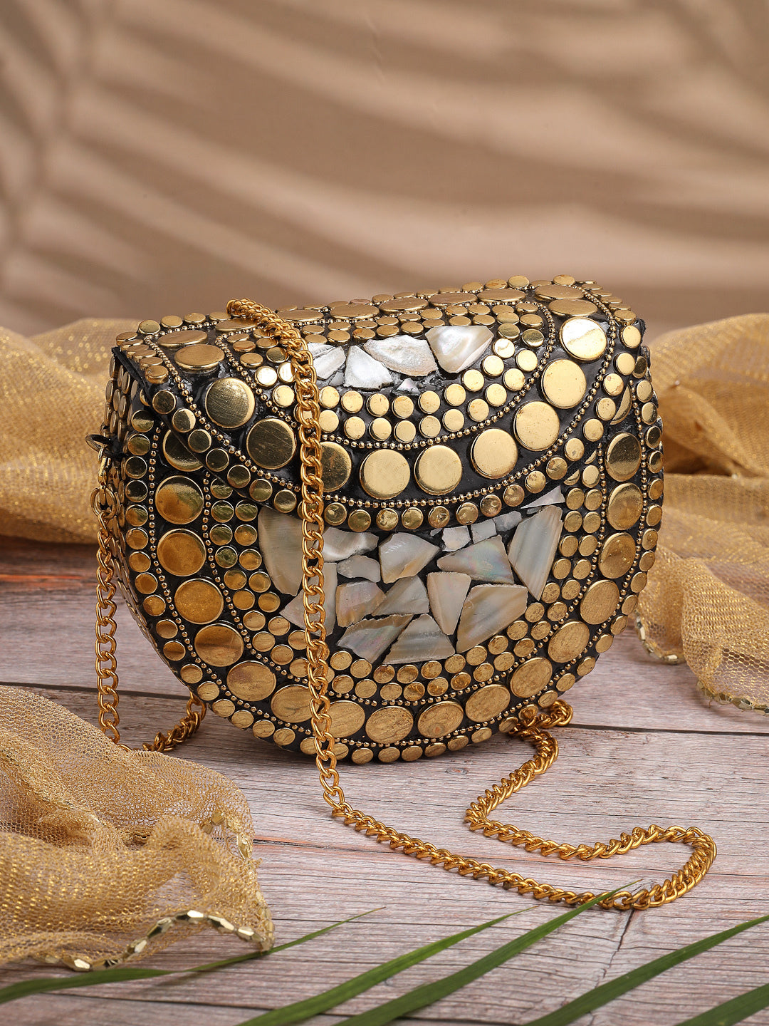 Metal Mirage Mosaic Clutch