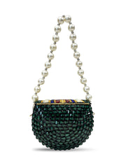 Metal Mirage Concentric Motif Embellished Clutch