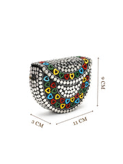Metal Mirage Studs Mosaic Clutch