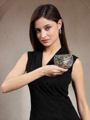 Metal Mirage Studs Mosaic Clutch