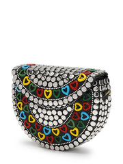 Metal Mirage Studs Mosaic Clutch