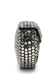 Metal Mirage Studs Mosaic Clutch
