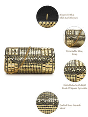 Metal Mirage Mosaic Clutch