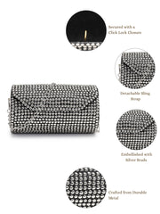 Metal Mirage Studded Mosaic Clutch