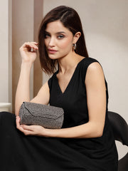 Metal Mirage Studded Mosaic Clutch