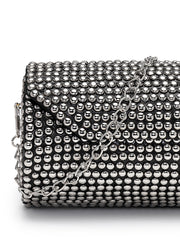 Metal Mirage Studded Mosaic Clutch