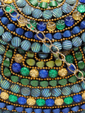 Mosaic Embellished Metal Halfmoon Clutch