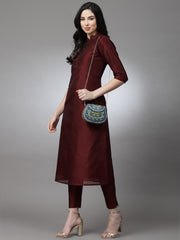 Mosaic Embellished Metal Halfmoon Clutch