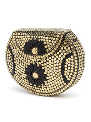 Mosaic Embellished Metal Clutch